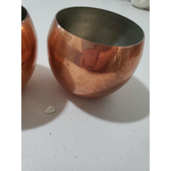 COPPERCRAFT GUILD ROLY PLANTER CANDLEHOLDER COPPER CUPS Set Of 2 - Picture 3 of 9